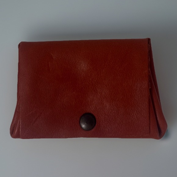 T Nobile Handbags - T Nobile Italy Made Burnt Orange Leather Coin ID Pouch Snap Close Quality Unisex